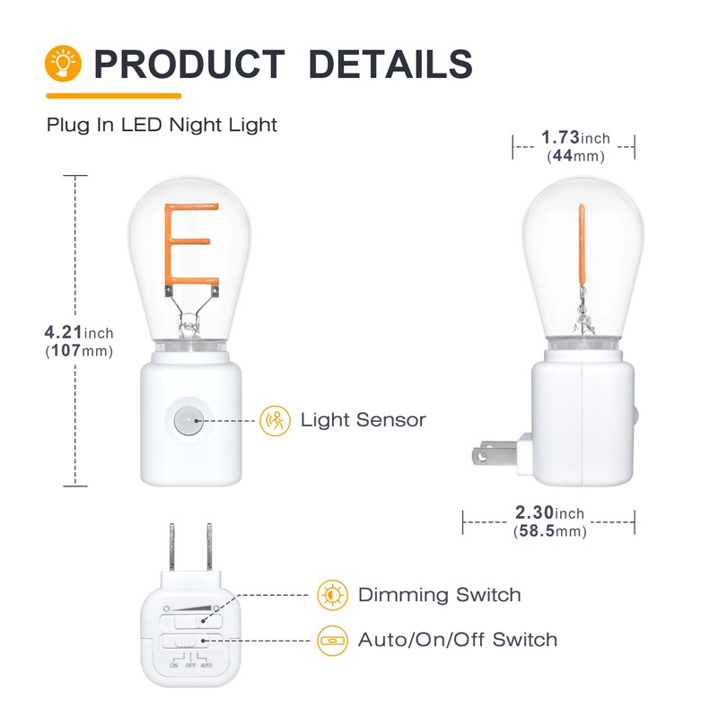 LUMILECT LED Motion Sensor Night Light, Plug-in, Dusk-to-Dawn Sensor, E-Type