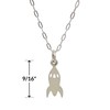 Sterling Silver Tiny Rocket Space Ship Flat Charm Necklace, 18"