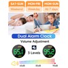 Cadmos Modern Curved Cute Digital Alarm Clock,Colorful Led Display,Adjustable Volume,Weekday/Weekend