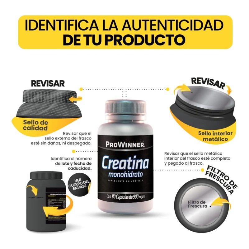 Suplemento Creatina Monohidrato 100 (80 Cps) Prowinner Natural