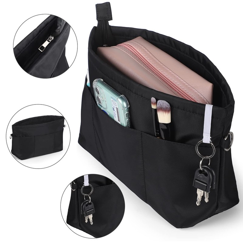 Etercycle Handbag Organiser, Nylon Bag Organiser with Key Ring, Inner