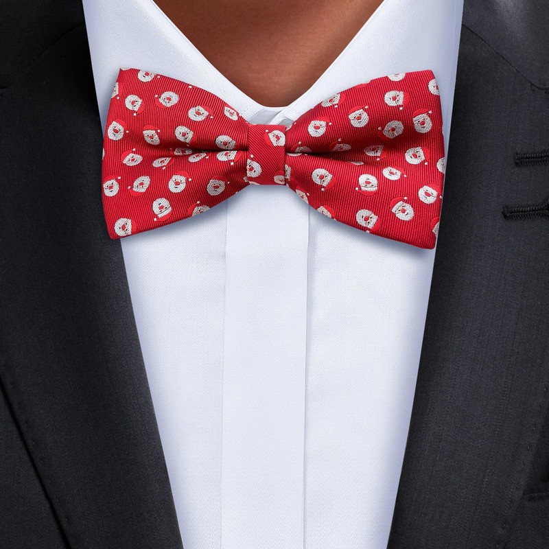 Retreez Men Woven Pre-tied Bow Tie Christmas Santa 13 cm