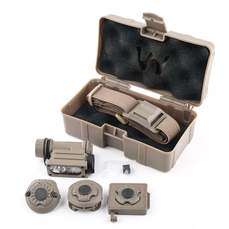 NOBUHIRO Tactical Helmet Light with 4 Accessories, Strobe/Constant Red/Blue/White/IR Lights