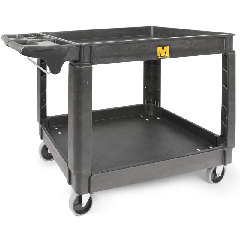 MaxWorks 80855 500-lb Utility Service PP Cart With Two Trays