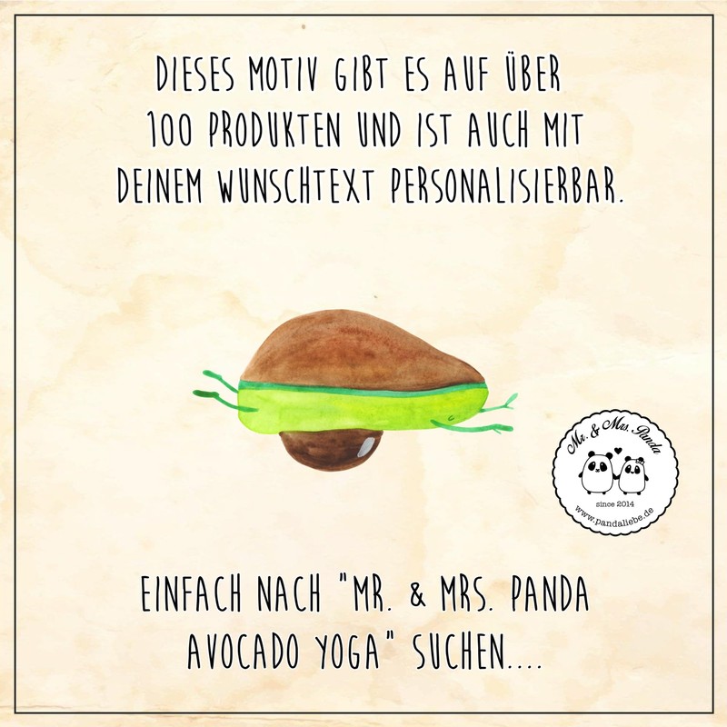 Mr. & Mrs. Panda Kosmetiktasche Avocado Yoga - Geschenk, Veggie,