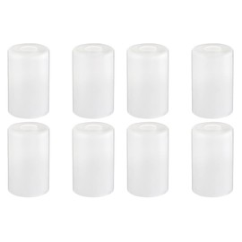 Eidonta 8 Pack White Frosted Glass Shades Replacement, 5.9in Height, 3.9in Diameter, 1.65in Fitter, Cylinder Glass Shade Covers Replacement Globe for Chandelier Pendant Wall Sconces Light Fixtures