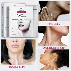 Anacis V-Firming Mask - Firming and Shaping Anti-Aging Mask for the Face - Neck and Neck Mask Against Double Chin, Face Shaping - Instant Effect for All Skin Types (5 Masks)