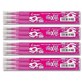 PILOT FriXion Ball Pen & Refills, 0.7 mm, 4 x Packs of 3 Refills in Black + 1 x FriXion Ball Pen in Black