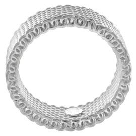 Sterling Silver 10mm Mesh Ring Wedding Band for Men and Women Solid Heavy ITALY size 8