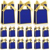 AmazingSpark 50 Pcs Royal Blue Gold Mini Gift Bags Bulk