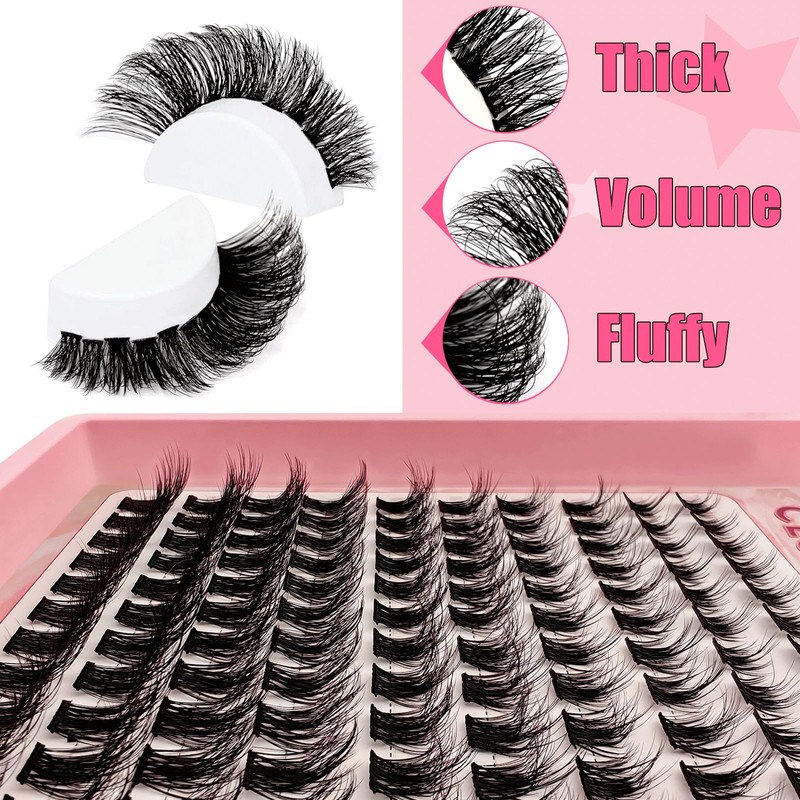 DIY Eyelash Extensions Set, 8-16 mm, Mixed Fluffy Eyelashes, Individual