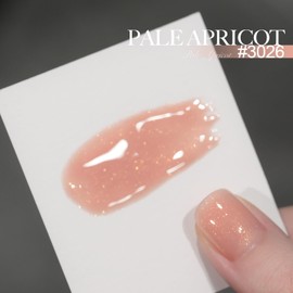 GAOY Nude Shimmer Gel Nail Polish, 16ml Jelly Translucent Glitter Gel polish, UV Light Cure for Nail Art, 3026 Pale Apricot