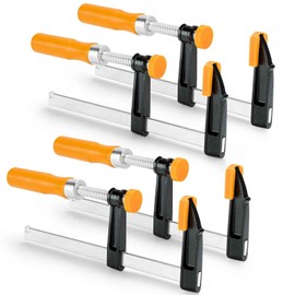WiseLifeTech 4-Pack Heavy-Duty Bar Clamps 6'' + 12'' - 600 lbs Capacity, Quick-Release & Quick Fist Mount Clamps, Non-Marring Jaws for DIY & Workshops