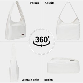 HIBAOJUN Vintage PU Tote Bag, Shoulder Bag, Shoulder Bag, Work Bag, Women's Shopper Bag, Large, No Smell, Great Gift for Women, beige