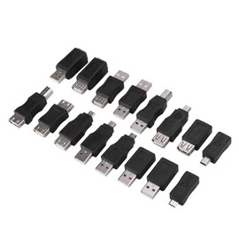 KSTE 16pcs Multi USB 2.0 Adapter Converter USB Male to Female Micro USB