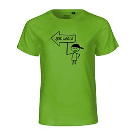 RaketeBerlin Kinder T-Shirt | Motiv "Sie War's" | FairTrade zertifiziert | 100% reinste Bio-Baumwolle | Größen 92-158 | casual | rundhals | verschiedene Farben