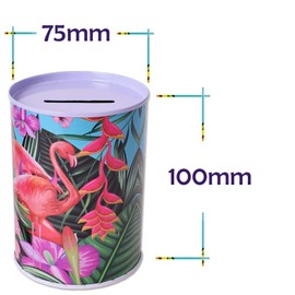 Set of 4 TE-Trend Money Box Flamingo Piggy Bank Children Tropical Summer Children's Birthday Party Bag Multicoloured Assorted