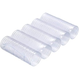 VIVIIHOO DILISEN 100 Pieces 40 mm Coin Capsules Round Coin Holder Plastic Coin Container Case for Coin Collection Supplied with Paper Box