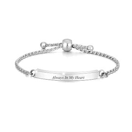 Heart Cremation Bracelet for Ashes Stainless Steel Urn Bangle for Ashes Memorial Keepsake Cremation Memorial Urn Bracelet - Adjustable, Free Fill Kit, Stainless Steel, No gemstone