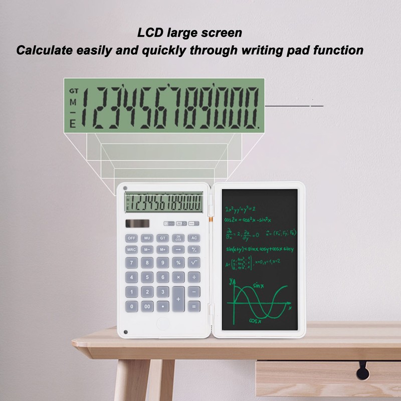 Calculator Handwriting Board Foldable Portable 12 Digits Display Scientific Electronic