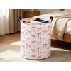 Pink Laundry Basket Bow Hamper for Nursery Hamper Cute Storage