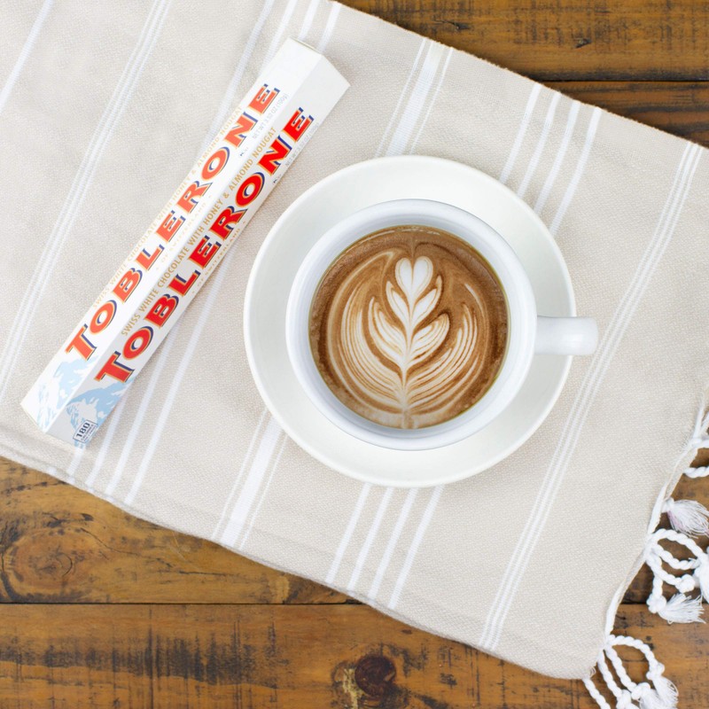 Toblerone Swiss White Chocolate Bars with Honey & Almond Nougat,