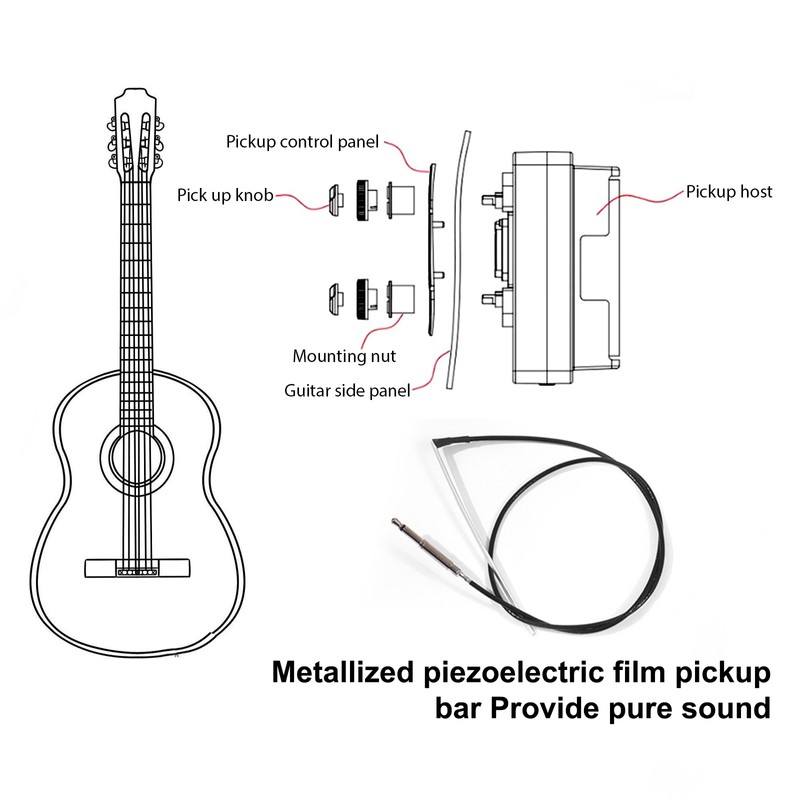 Guitar Pickups 3 Effects Audio Vibration Sound Pickups with Same