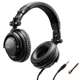 Hercules HDP DJ45 Closed-Back DJ Headphones Bundle with Case, Stand, and Austin Bazaar Polishing Cloth