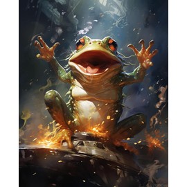 ZUVRDIAI Frog Paint by Number for Adults, DIY Oil Painting Kit on Canvas with Paintbrushes and Acrylic Paint, Perfect for Paint by Numbers for Beginner, for Home Decor (16x20Inch)