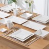 Porlien 16-Piece Classic Square Dinnerware Set for 4-Square Dinner Plates,