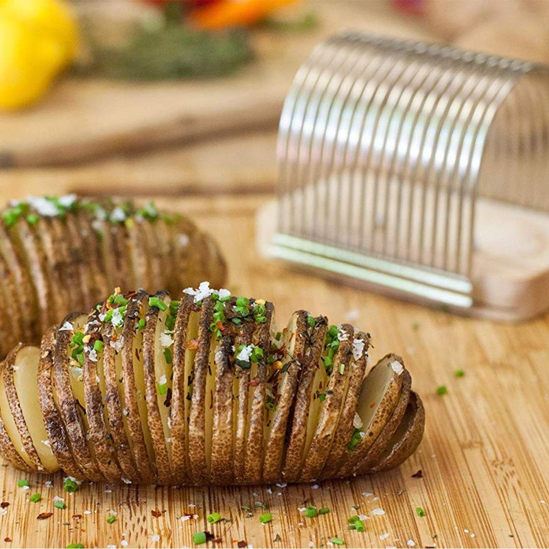 Hasselback Potato Slicing Rack Cutter Onion and Tomato Slicing Rack