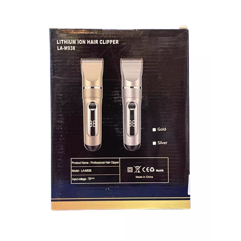 Professional Lithium Rechargable Waterproof Hair Clipper LA-M938