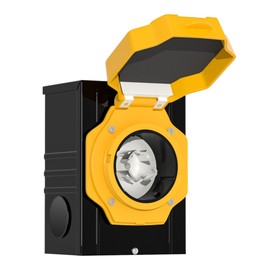 Marsflex 30 Amp Generator Power Inlet Box NEMA L14-30P Power Inlet Box For 125/250 Volt 7500 Watts Generater Transfer Switch NEMA 3R Weatherproof Outdoor Use with LED Power Indicator ETL Listed