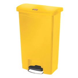 Rubbermaid Commercial Products-1883575 Streamline Slim Step-On Plastic Trash Garbage Can, 13 Gallon, Yellow