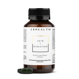 JSHealth Vitamins Skin and Digestion Formula | Skin Supplement with Zinc | Burdock Turmeric | Clear Healthy Skin | Acne Treatment for Teens and Adults | (60 Tablets)