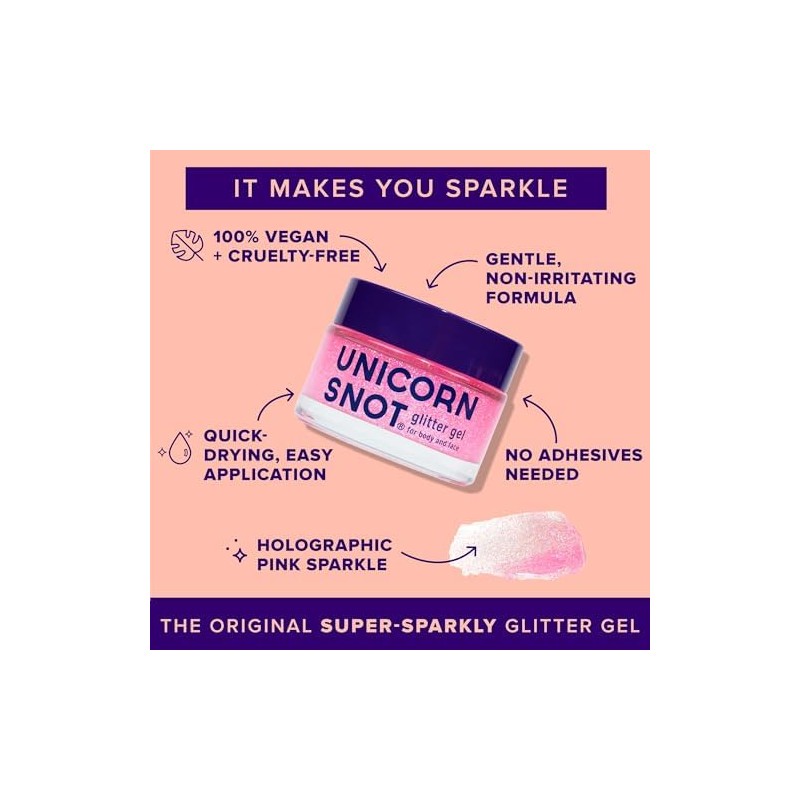 Unicorn Snot Glitter gel for body and face - pink