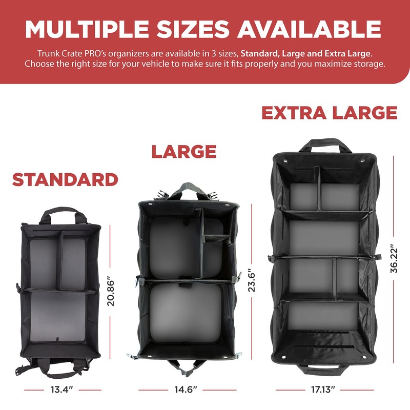TRUNKCRATEPRO Red Car Accessories Trunk Organizer for Car, SUV Premium