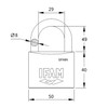 IFAM K Series Padlock, Brass, Long Model, K50AL, 50 mm,