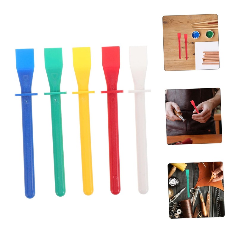 DIYEAH Set of 15 Palette Sticks, Glue Brush, Leather Glue