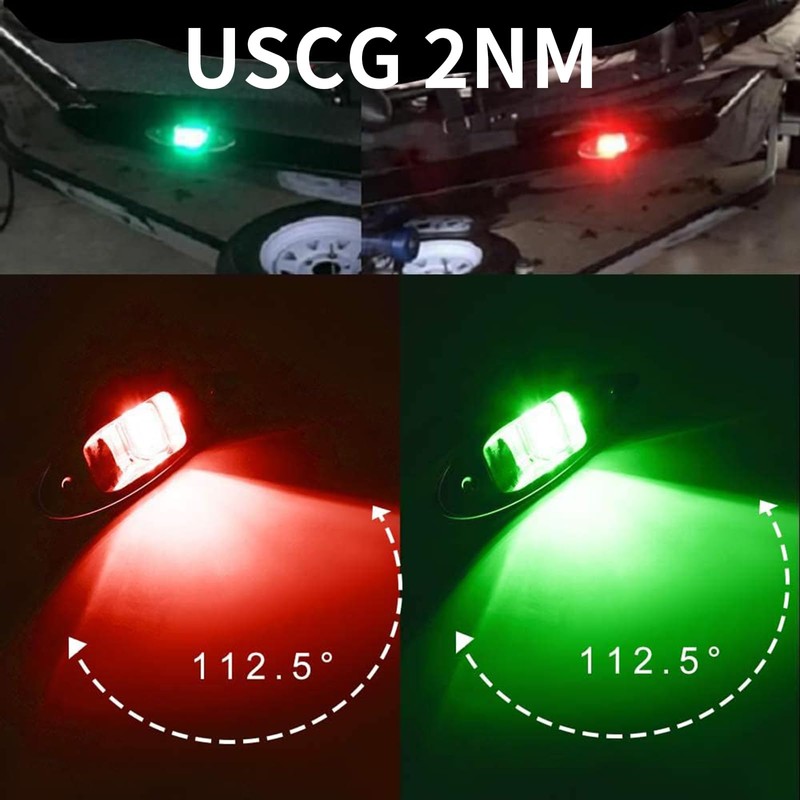 Besramtic Marine Navigation Lights Red and Green Bow Light LED