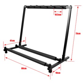 Kuyal Kuyal 5 Holder Guitar Stand,Multi-Guitar Display Rack Folding Stand Band Stage Bass Acoustic Guitar, Black