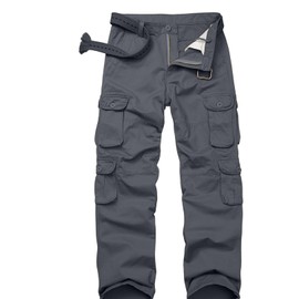 Men's Casual Cargo Tactical Pants, BDU Military Wild Army Combat Ripstop Work Pants with 10 Pockets #3316-Dark Grey-32