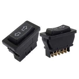 Coufce 2Pcs 5 Pin Car Window Switch, 12V 20A Double Arrow Pattern Control Power Window Lift, Automobile Car Power Window Master Switch(Blue Light)