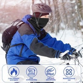 Udbrud Tube Scarf Men Women Neck Warmer Neckerchief Winter Elastic Multifunctional Scarf Winter Loop Face Scarf Windproof Men Neck Warmer for Outdoor Cycling Ski Motorcycle Running, black
