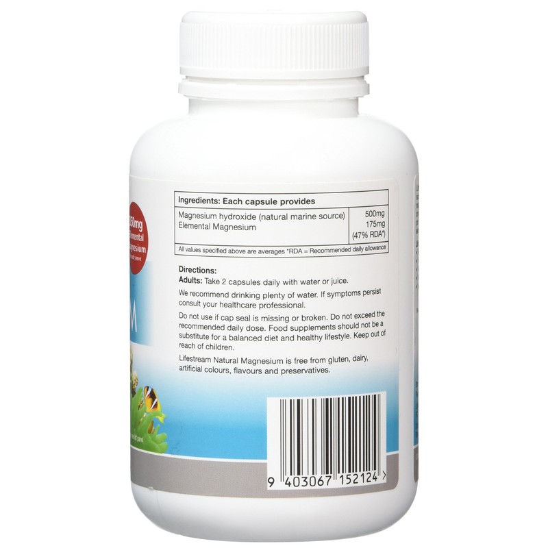 Lifestream Natural Magnesium Capsule - Pack of 120 Capsules