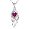 AOBOCO Sterling Silver Snake and Rose Love Neckalce 925 Sterling