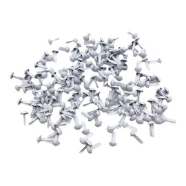 TOOYFUL 200 x Mini Brads Paper Fasteners Decorative Kids Craft Metal Punching White Toys for Arts Crafts Card Making