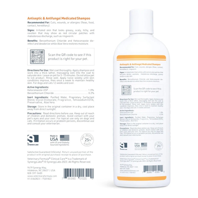 Champú Veterinary Formula Clinical Care Antiséptico 480ml