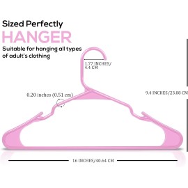 Does Not Apply 50-Pack Plastic Home Hangers, Space-Saving Durable Closet Organizers with Groove
