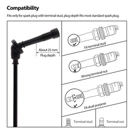 1PZ CW1-X01 Ignition Coil Spark Plug Replacement for Yamaha Raptor 660R Grizzly Rhino 660 YFM660 YXR660 2001 2002 2003 2004 2005 2006 2007 2008